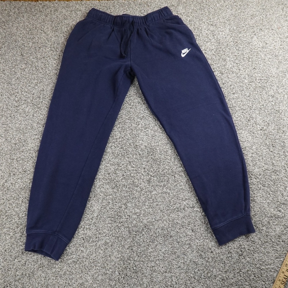 Nike Pants Mens M Blue Swoosh Drawstring Warmup Jogger Sweatpants Workout Gym